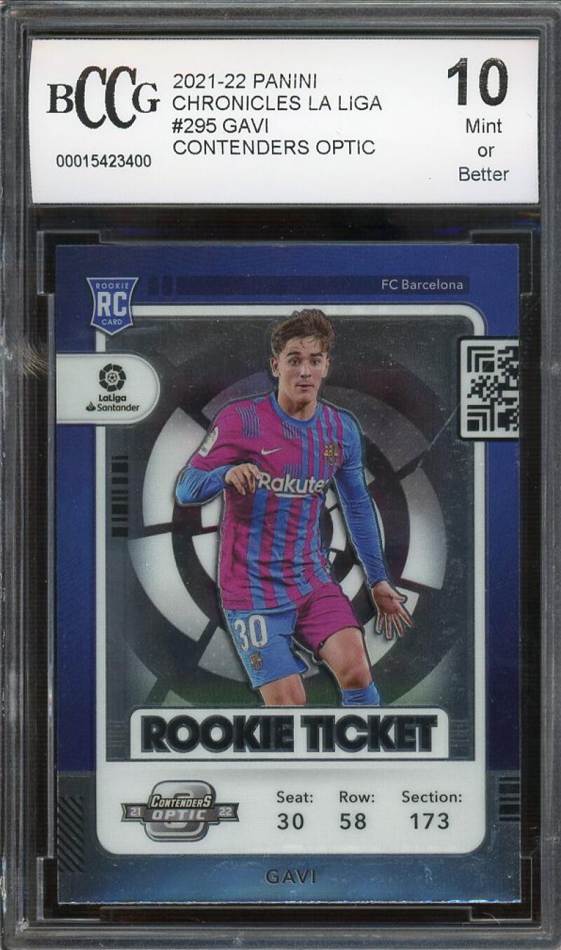 Gavi Rookie Card 2021-22 Chronicles Contenders Optic Rookie Ticket #295 BCCG 10 Image 1