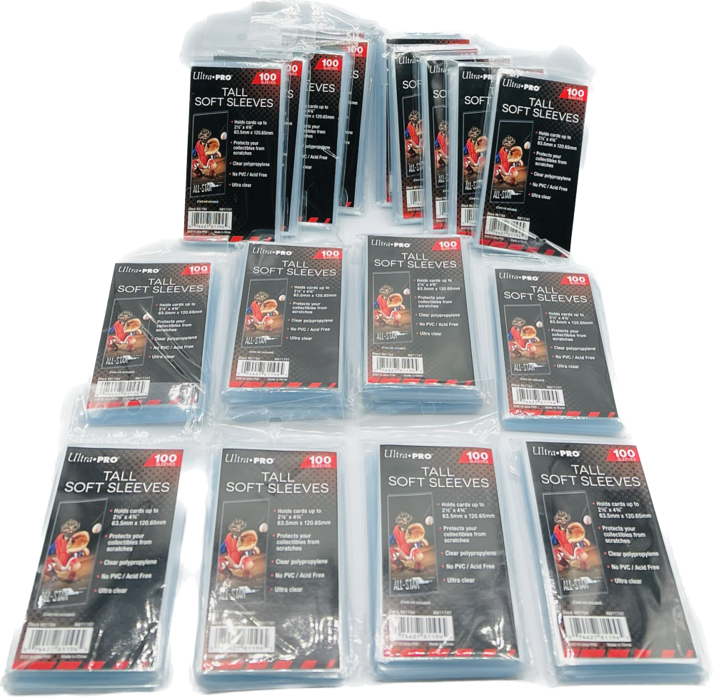 tall card sleeves 20) Ultra Pro Tall Card Soft Sleeves Lot – SUPERIORSPORTSINVESTMENTS.COM