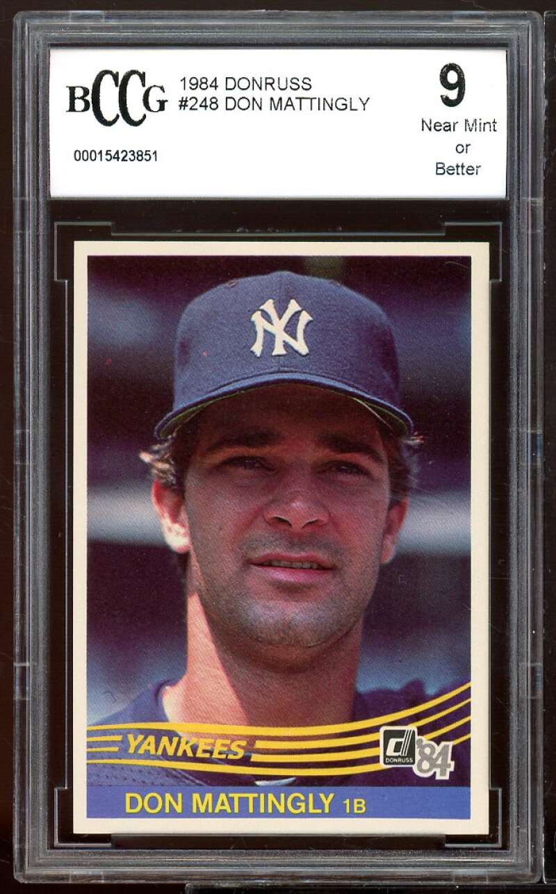 1984 Donruss #248 Don Mattingly Rookie Card BGS BCCG 9 Near Mint+ Image 1