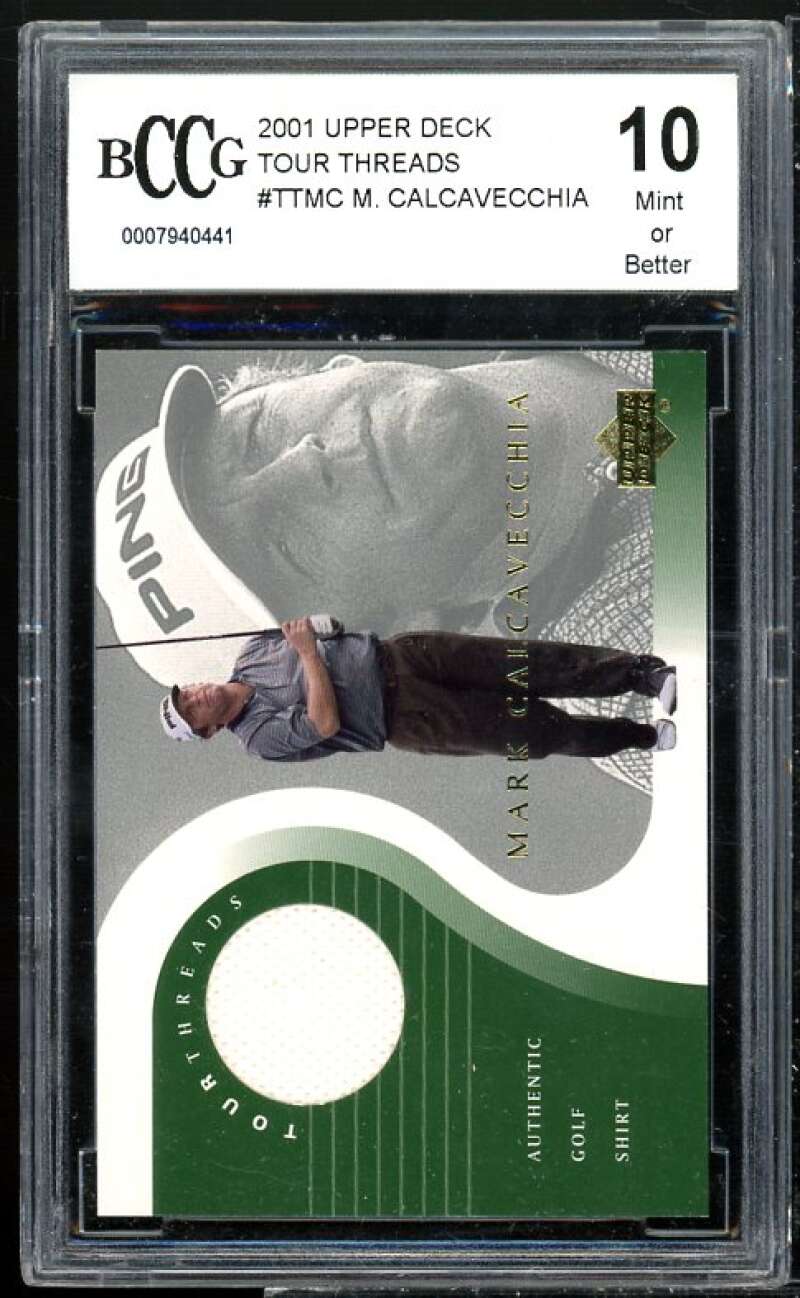 Mark Calcavecchia Golf Card 2001 Upper Deck Tour Threads #ttmc BGS BCCG 10 Image 1