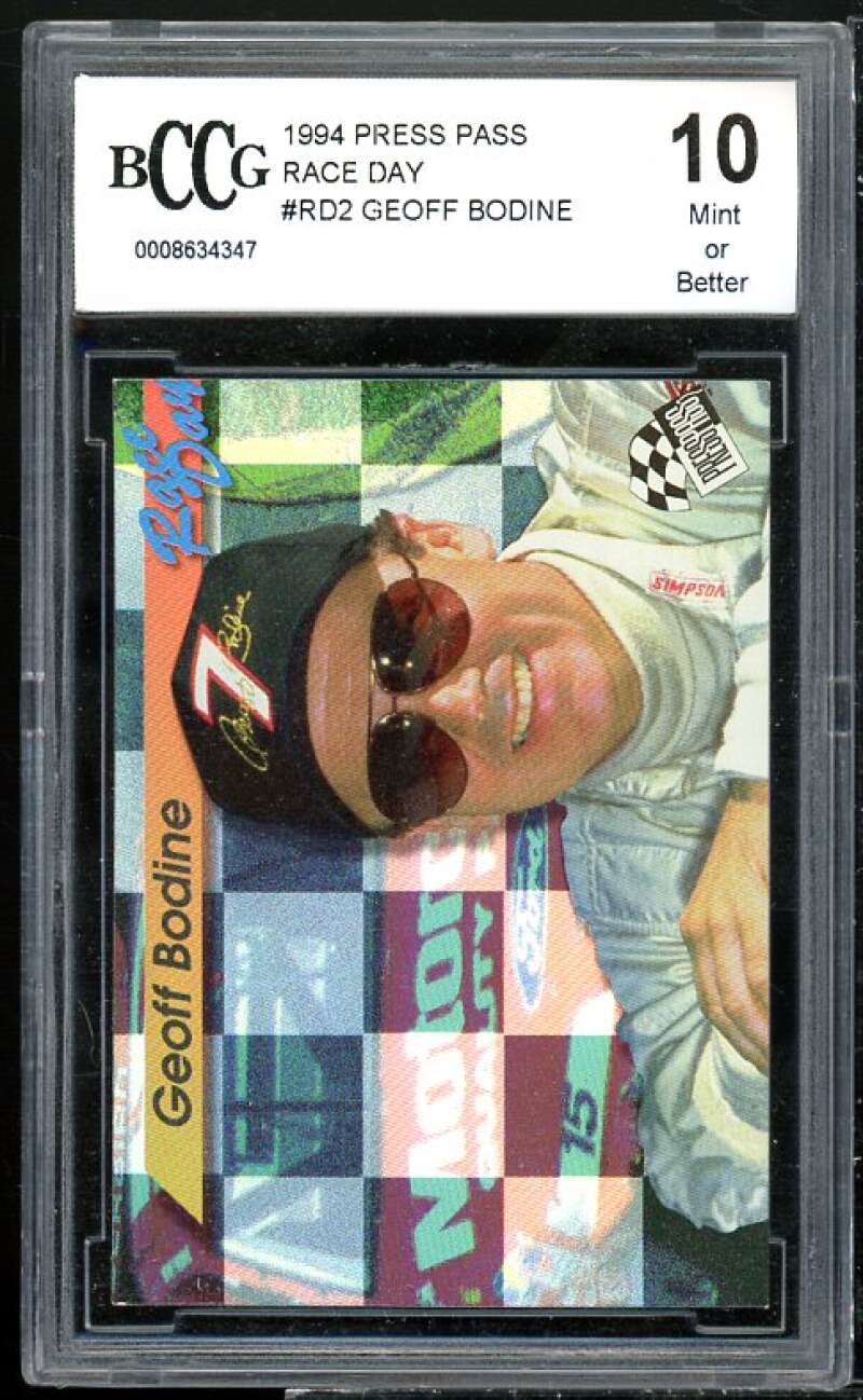 Geoff Bodine Card 1994 Press Pass Race Day #rd2 BGS BCCG 10 Image 1