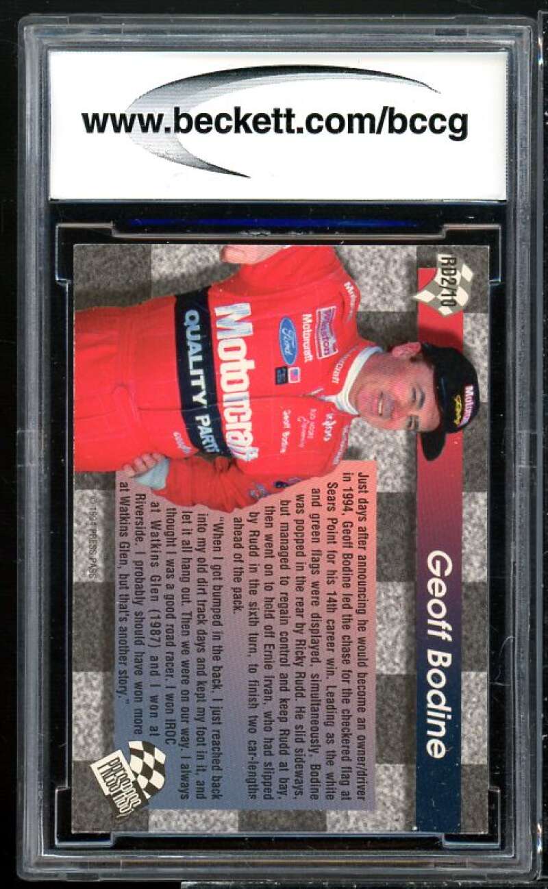 Geoff Bodine Card 1994 Press Pass Race Day #rd2 BGS BCCG 10 Image 2