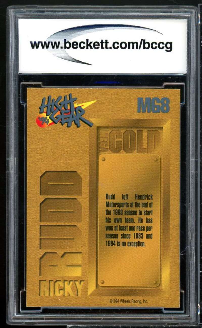 Ricky Rudd Card 1994 Wheels High Gear Mega Gold #mg8 BGS BCCG 10 Image 2