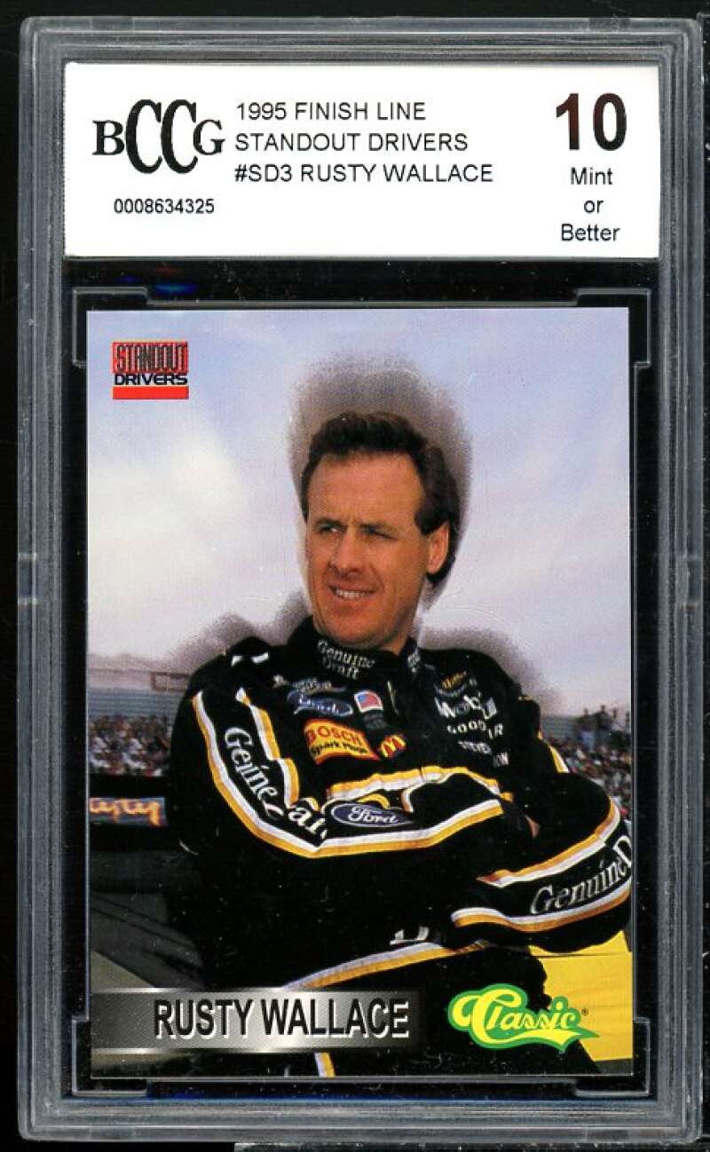 Rusty Wallace Card 1995 Finish Line Standout Drivers #sd3 BGS BCCG 10 Image 1