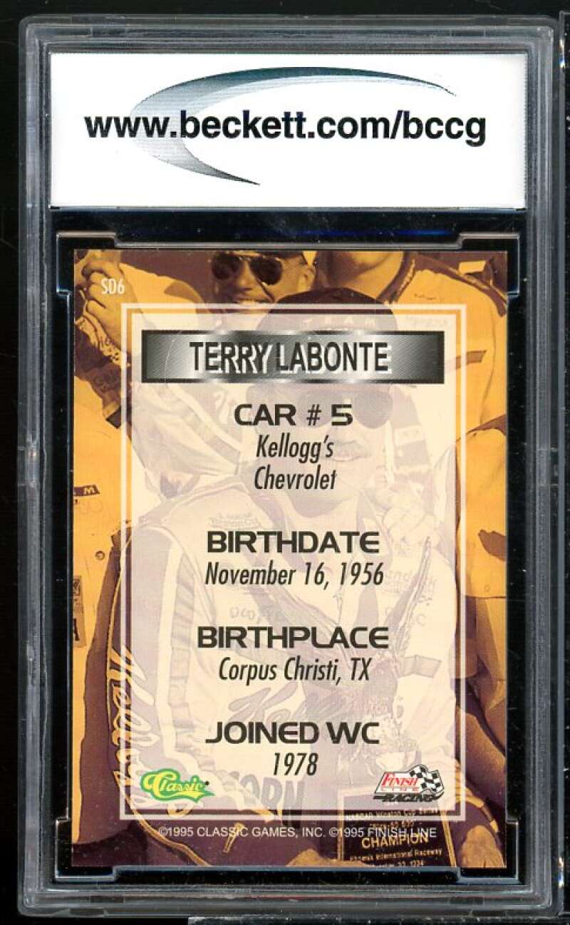 Terry Labonte Card 1995 Finish Line Standout Drivers #sd6 BGS BCCG 10 Image 2