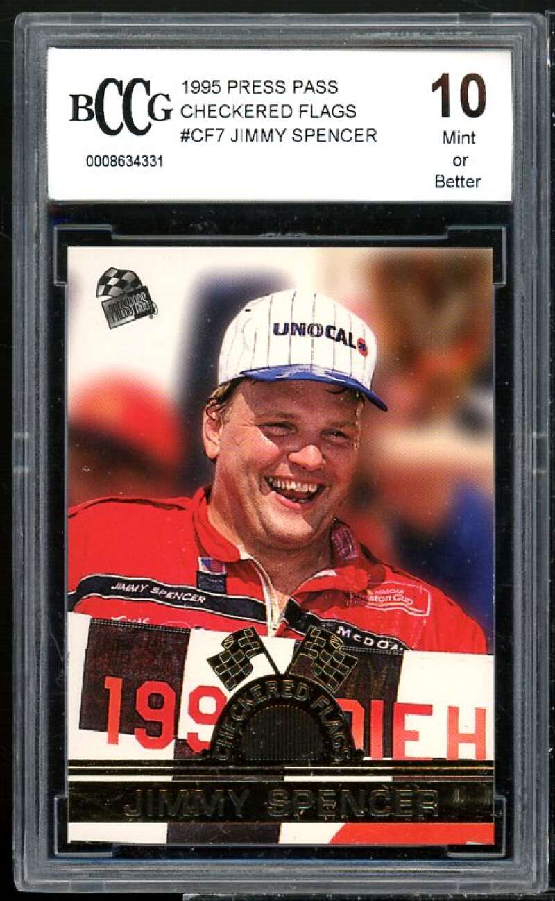 Jimmy Spencer Card 1995 Press Pass Checkered Flags #cf7 BGS BCCG 10 Image 1