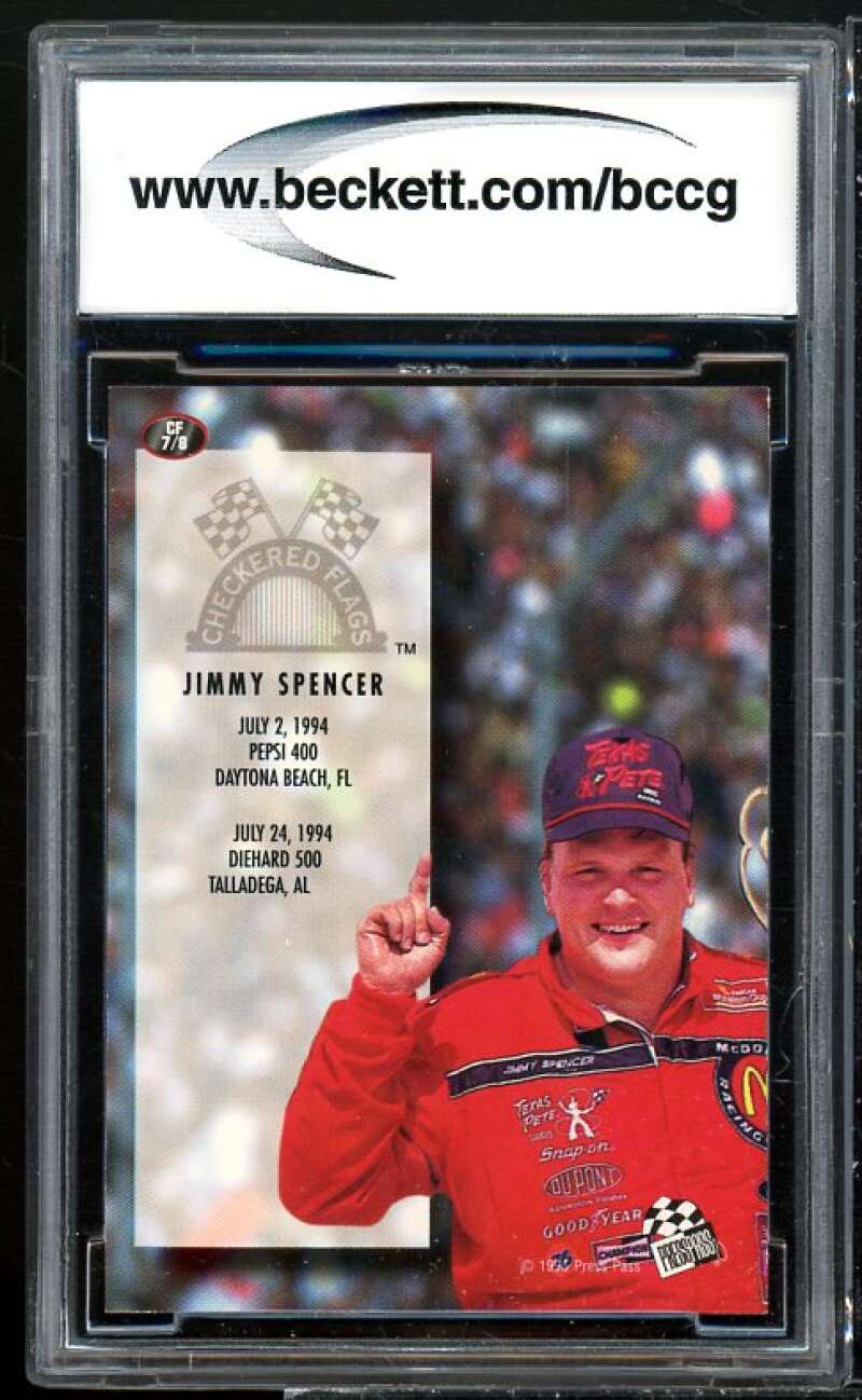 Jimmy Spencer Card 1995 Press Pass Checkered Flags #cf7 BGS BCCG 10 Image 2