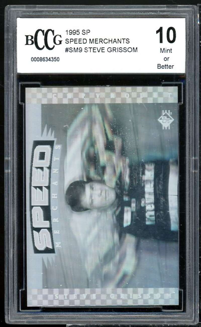 Steve Grissom Card 1995 SP Speed Merchants #sm9 BGS BCCG 10 Image 1