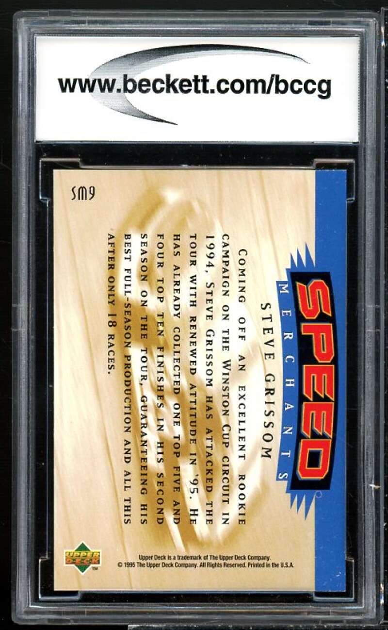 Steve Grissom Card 1995 SP Speed Merchants #sm9 BGS BCCG 10 Image 2