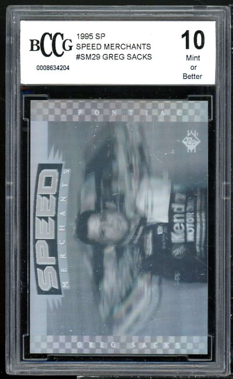 Greg Sacks Card 1995 SP Speed Merchants #sm29 BGS BCCG 10 Image 1