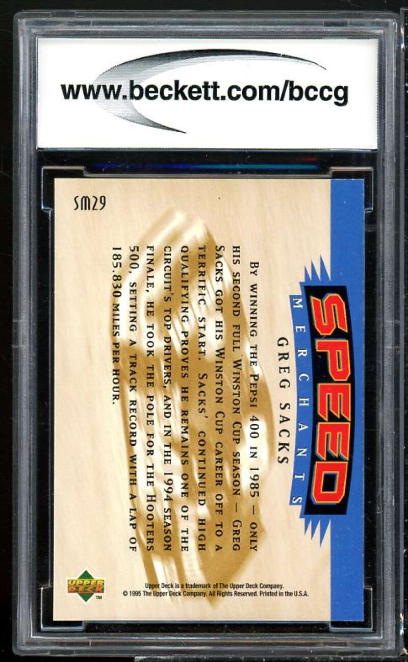 Greg Sacks Card 1995 SP Speed Merchants #sm29 BGS BCCG 10 Image 2