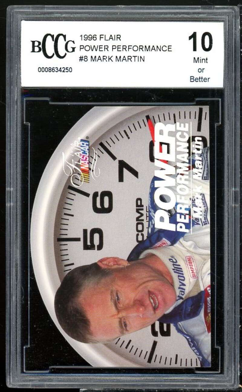 Mark Martin Card 1996 Flair Power Performance #8 BGS BCCG 10 Image 1