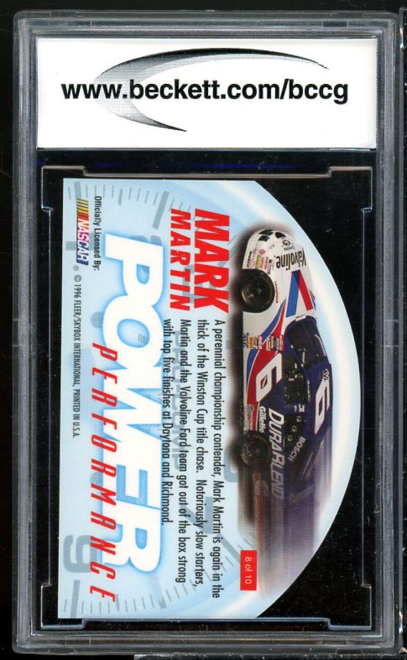 Mark Martin Card 1996 Flair Power Performance #8 BGS BCCG 10 Image 2