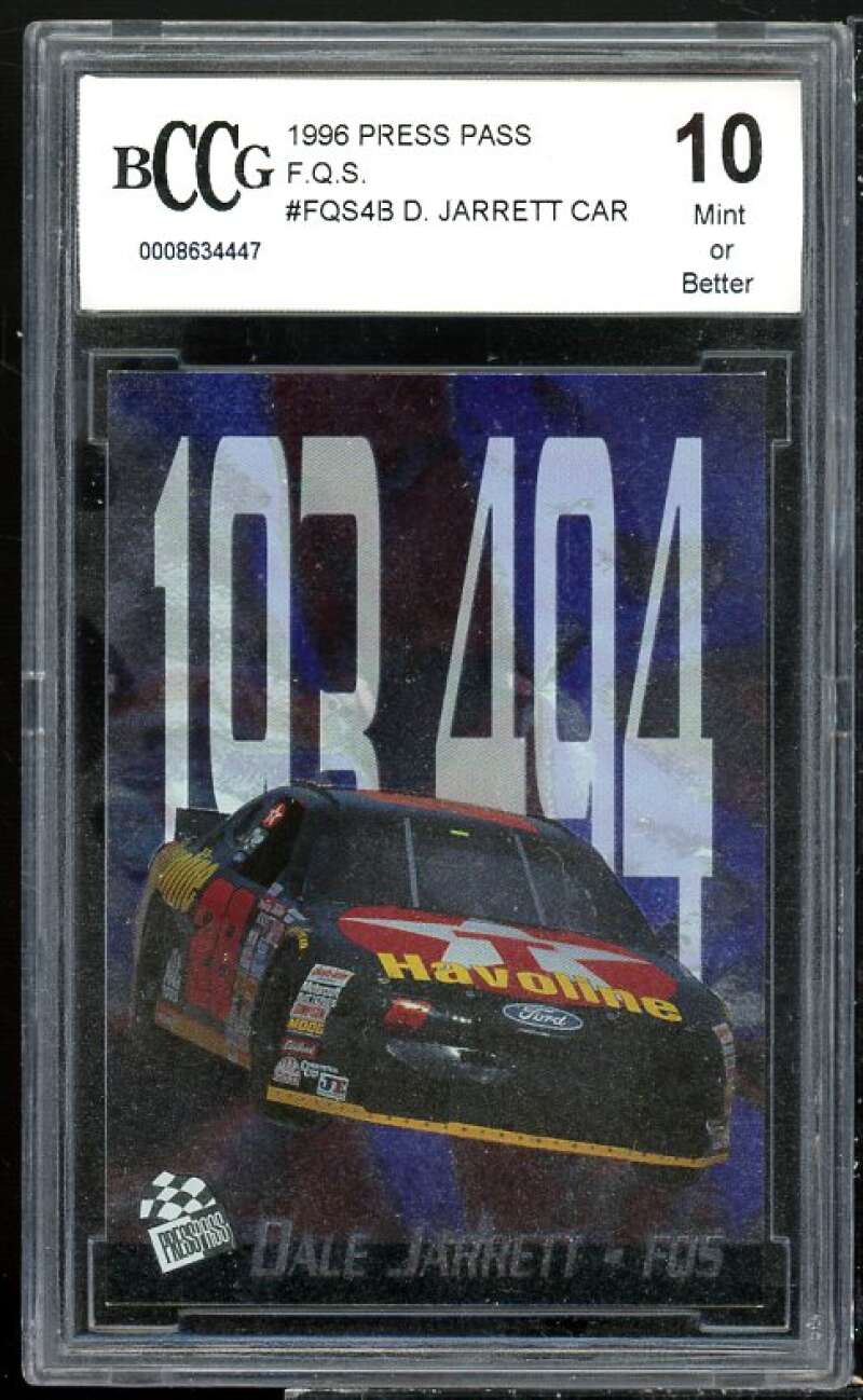 Dale Jarrett Car Card 1996 Press Pass F.Q.S. #fqs4b BGS BCCG 10 Image 1