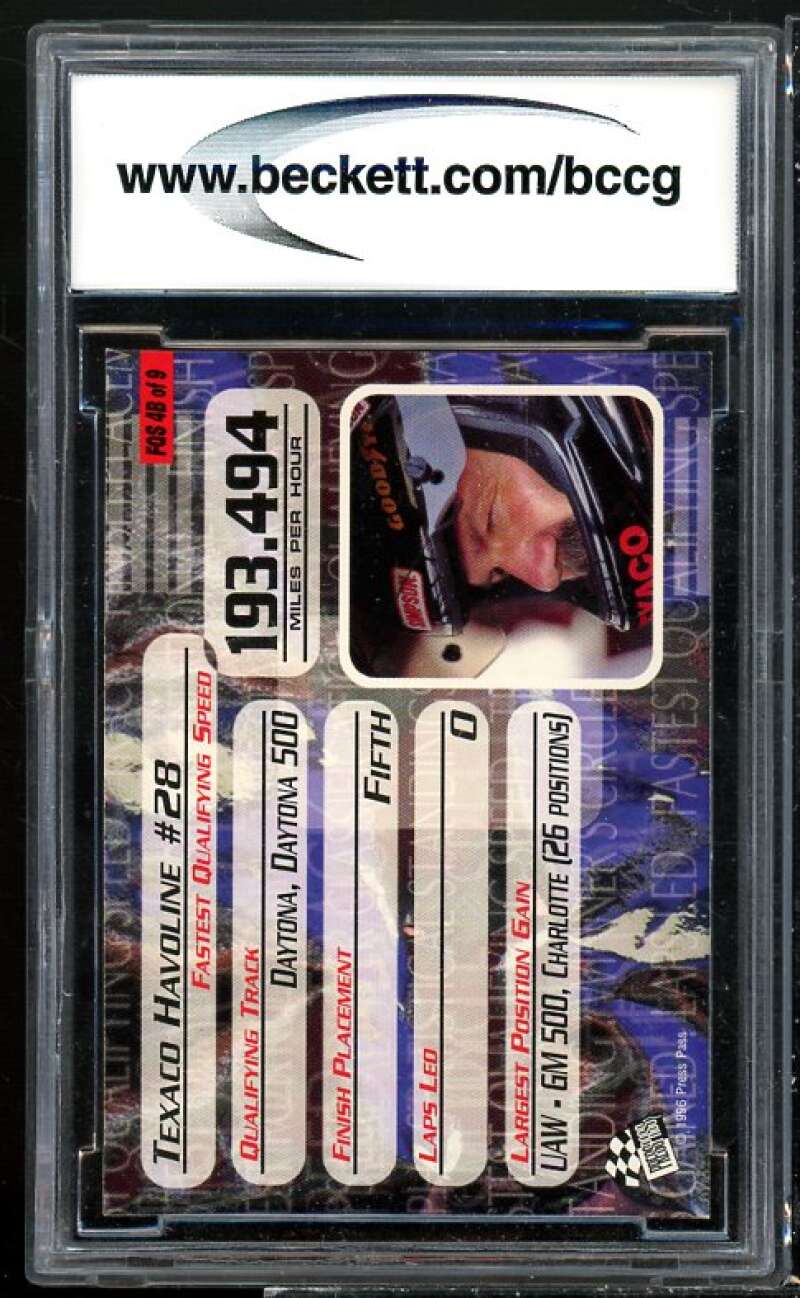 Dale Jarrett Car Card 1996 Press Pass F.Q.S. #fqs4b BGS BCCG 10 Image 2