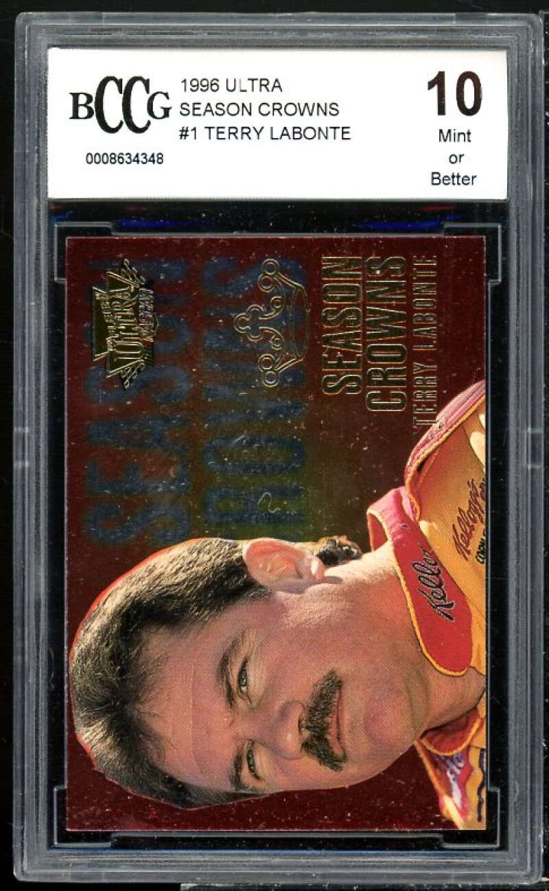 Terry Labonte Card 1996 Ultra Season Crowns #1 BGS BCCG 10 Image 1