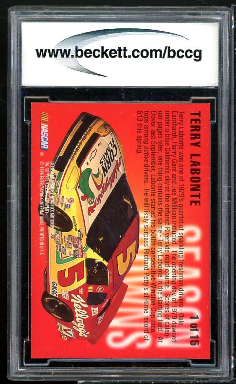 Terry Labonte Card 1996 Ultra Season Crowns #1 BGS BCCG 10 Image 2