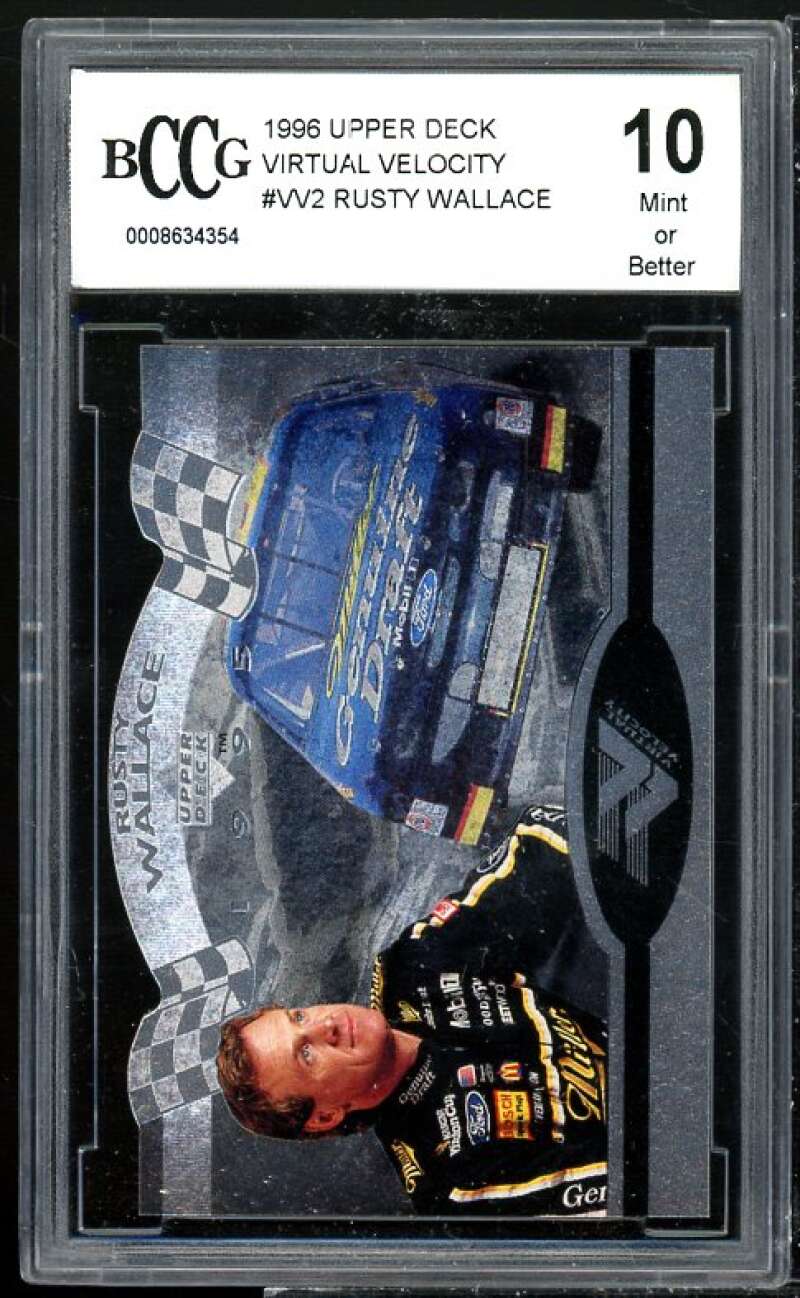 Rusty Wallace Card 1996 Upper Deck Virtual Velocity #w2 BGS BCCG 10 Image 1