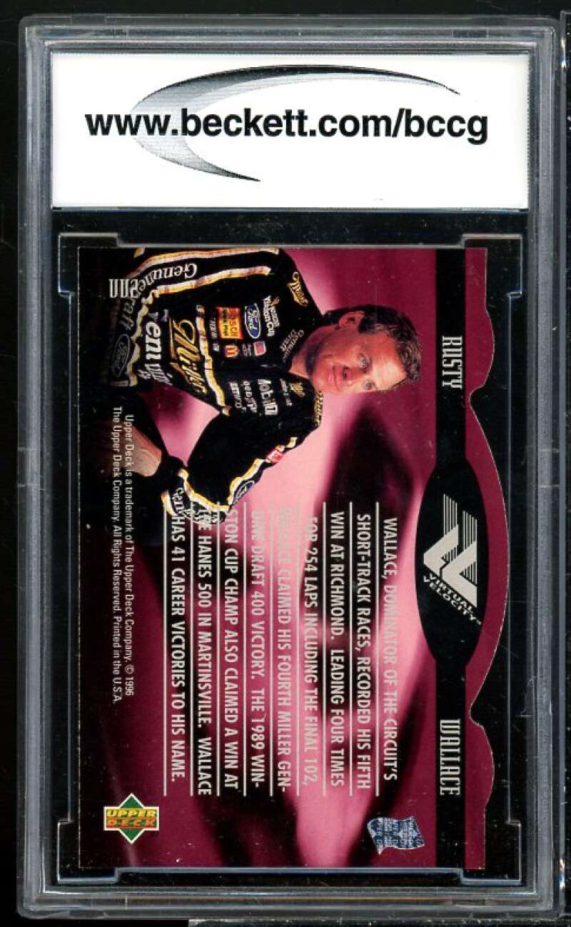 Rusty Wallace Card 1996 Upper Deck Virtual Velocity #w2 BGS BCCG 10 Image 2