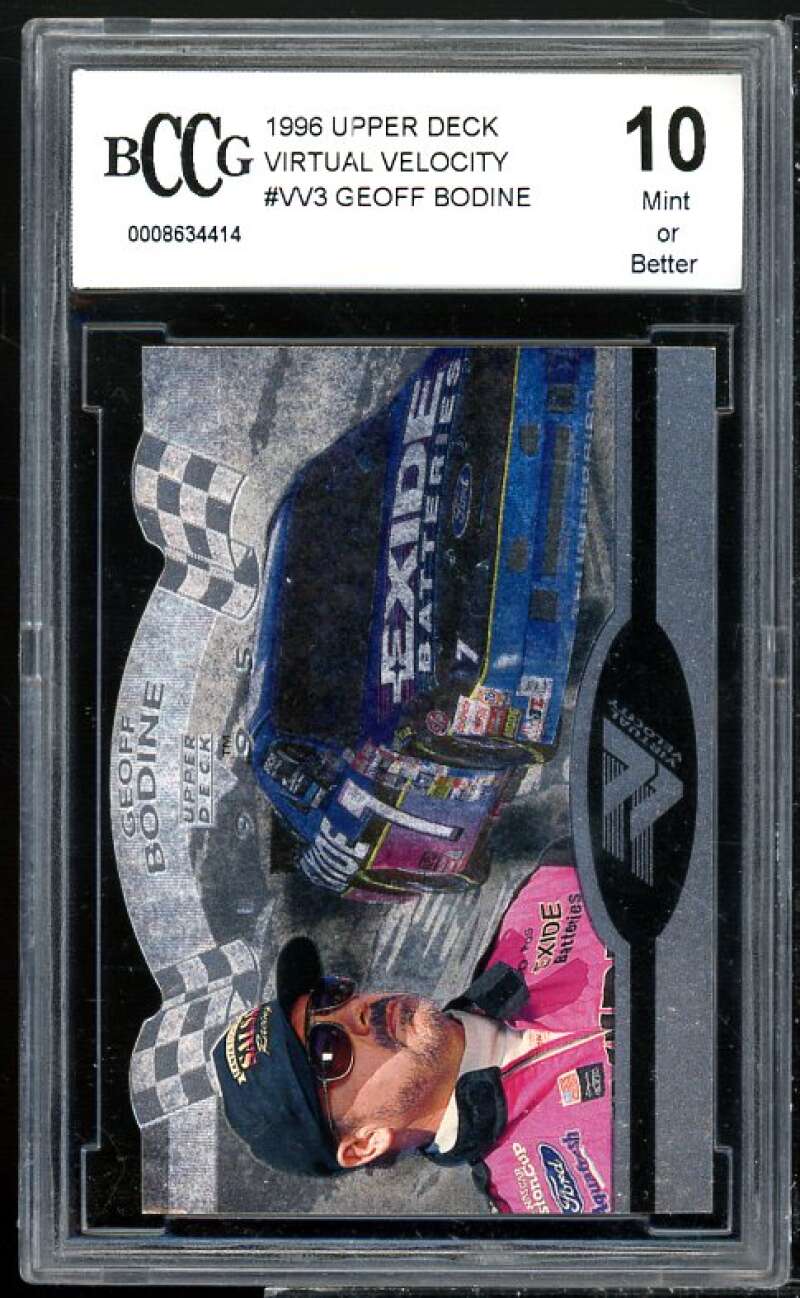 Geoff Bodine Card 1996 Upper Deck Virtual Velocity #w3 BGS BCCG 10 Image 1