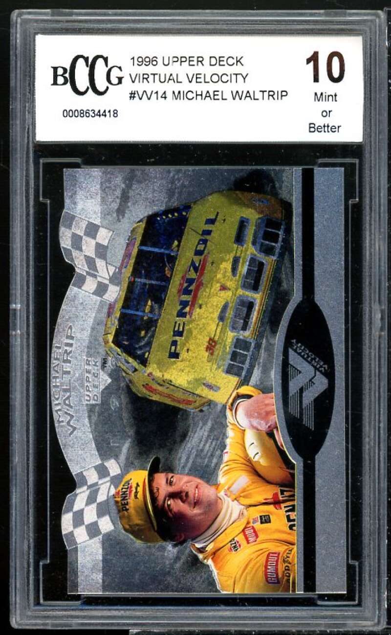 Michael Waltrip Card 1996 Upper Deck Virtual Velocity #w14 BGS BCCG 10 Image 1