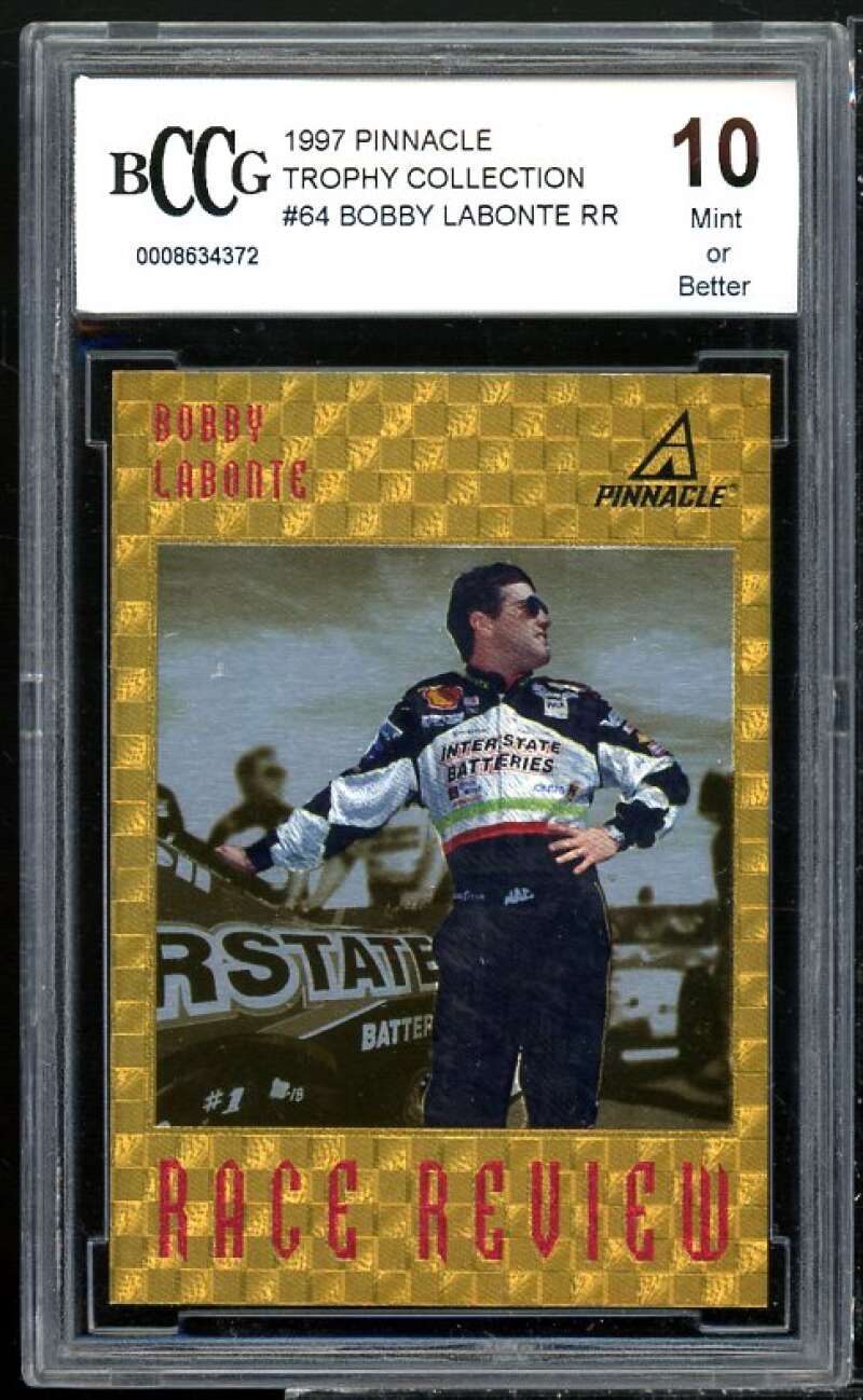 Bobby Labonte Card 1997 Pinnacle Trophy Collection #64 BGS BCCG 10 Image 1