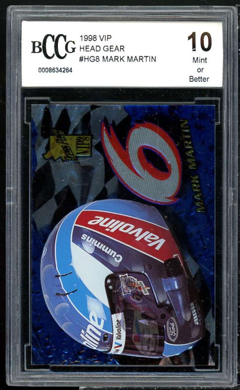 Mark Martin Card 1998 VIP Head Gear #hg8 BGS BCCG 10 Image 1