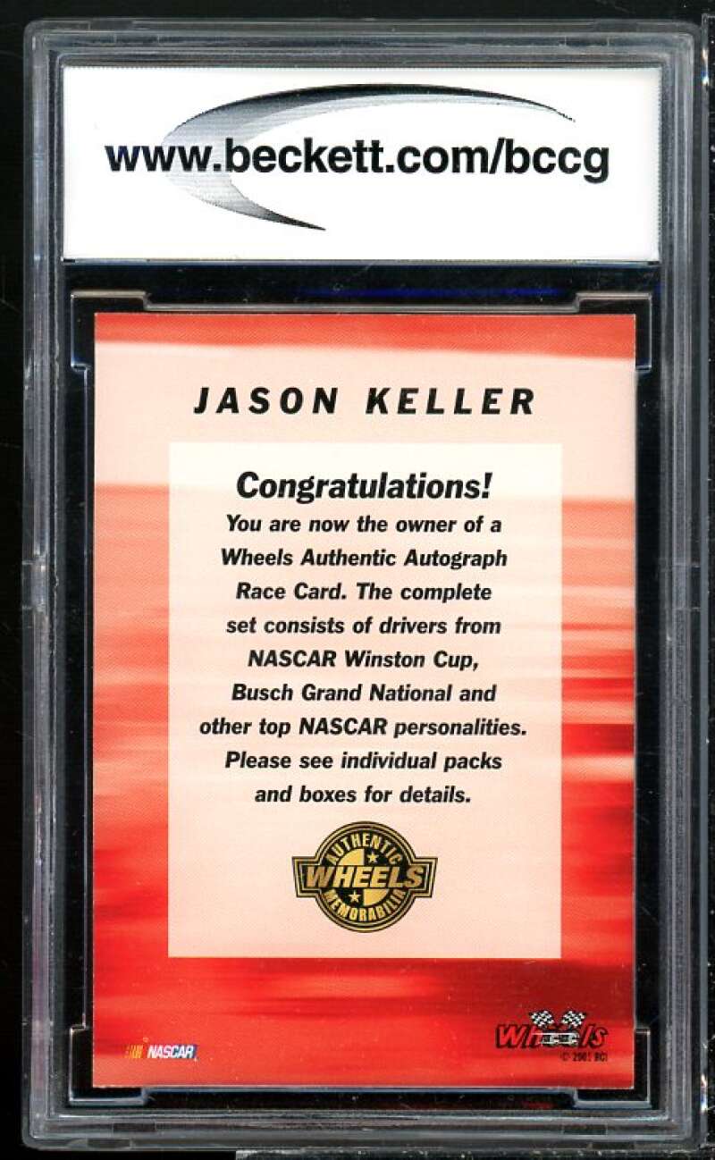 Jason Keller Card 2001 Wheels High Gear Autographs #17 BGS BCCG 10 Image 2