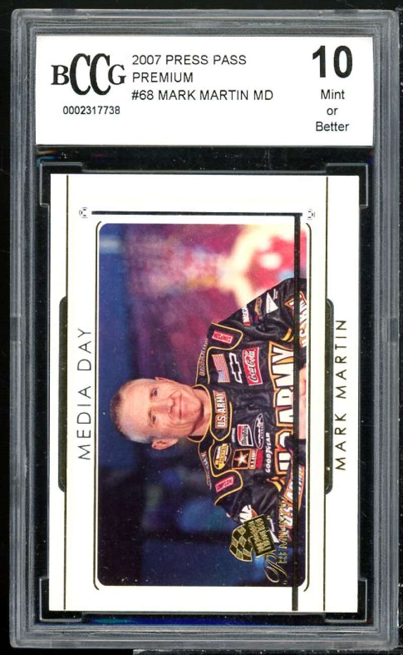 Mark Martin Card 2007 Press Pass Premium #68 BGS BCCG 10 Image 1