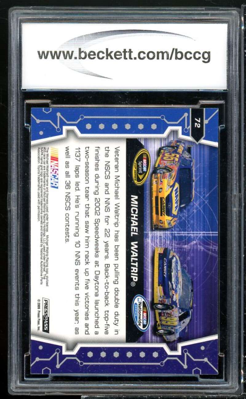 Michael Waltrip Card 2009 Press Pass Stealth Chrome #72 BGS BCCG 9 Image 2