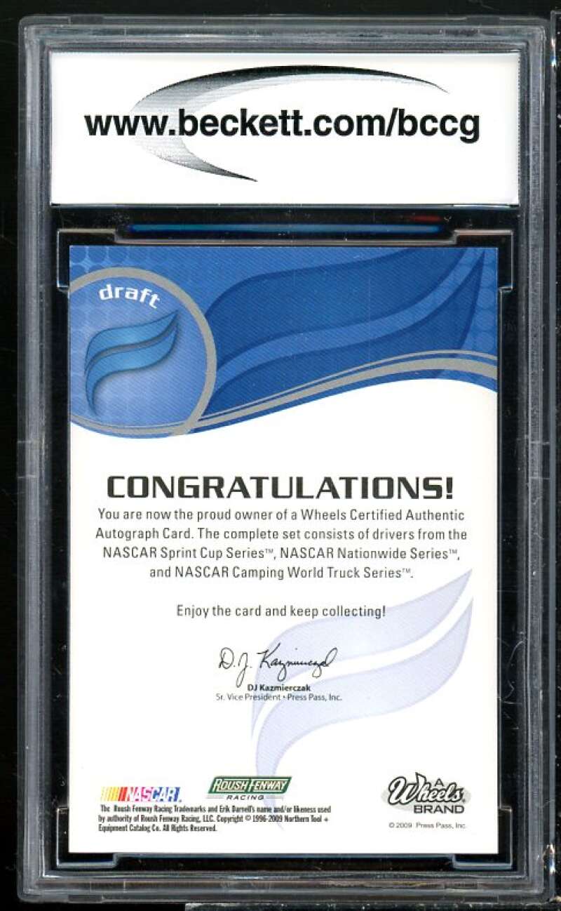 Erik Darnell Card 2010 Wheels Autographs #11 BGS BCCG 10 Image 2