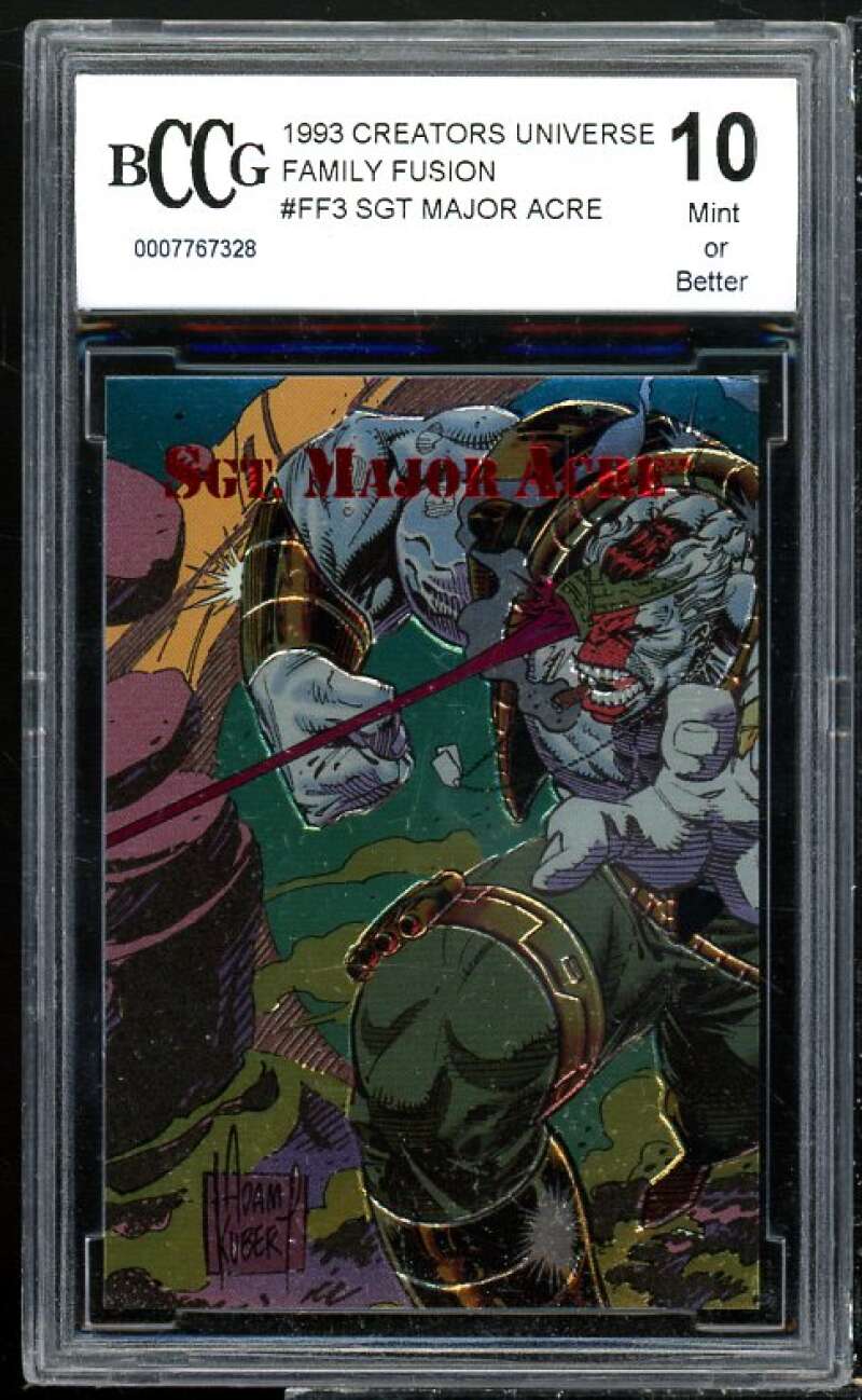 Sgt Major Acre Card 1993 Creators Universe Family Fusion #ff3 BGS BCCG 10 Image 1