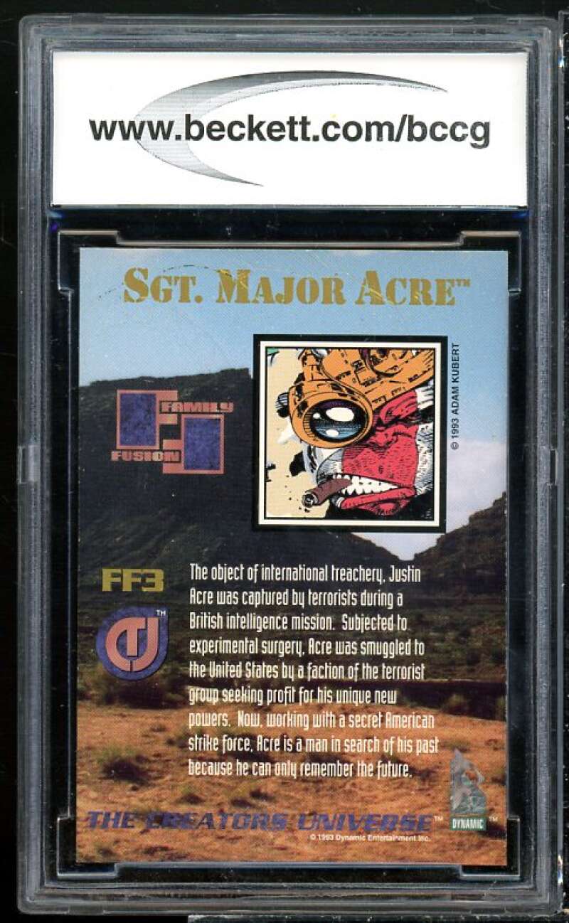 Sgt Major Acre Card 1993 Creators Universe Family Fusion #ff3 BGS BCCG 10 Image 2