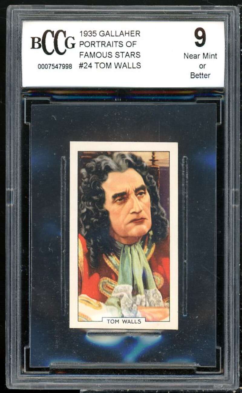 Tom Walls Card 1935 Gallaher Portraits Of Famous Stars #24 BGS BCCG 9 Image 1