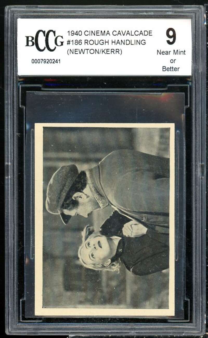 Newton / Kerr Card 1940 Cinema Cavalcade Rough Handling #186 BGS BCCG 9 Image 1