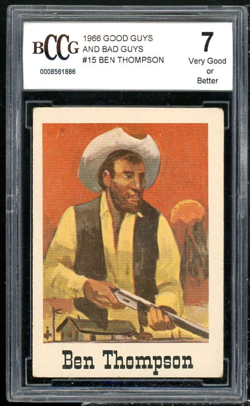 Ben Thompson Card 1966 Good Guys And Bad Guys #15 BGS BCCG 7 Image 1