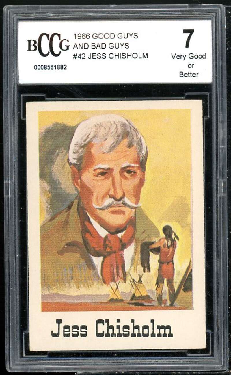 Jess Chisholm Card 1966 Good Guys And Bad Guys #42 BGS BCCG 7 Image 1