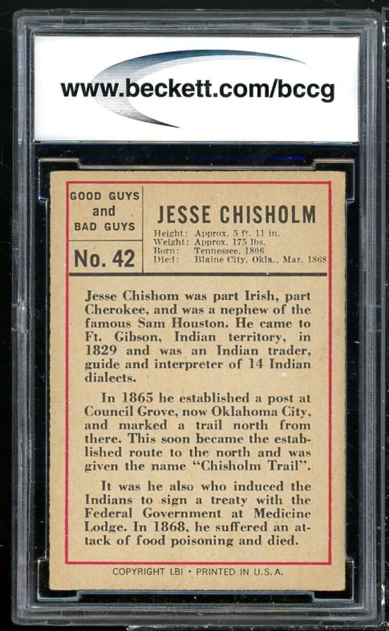 Jess Chisholm Card 1966 Good Guys And Bad Guys #42 BGS BCCG 7 Image 2