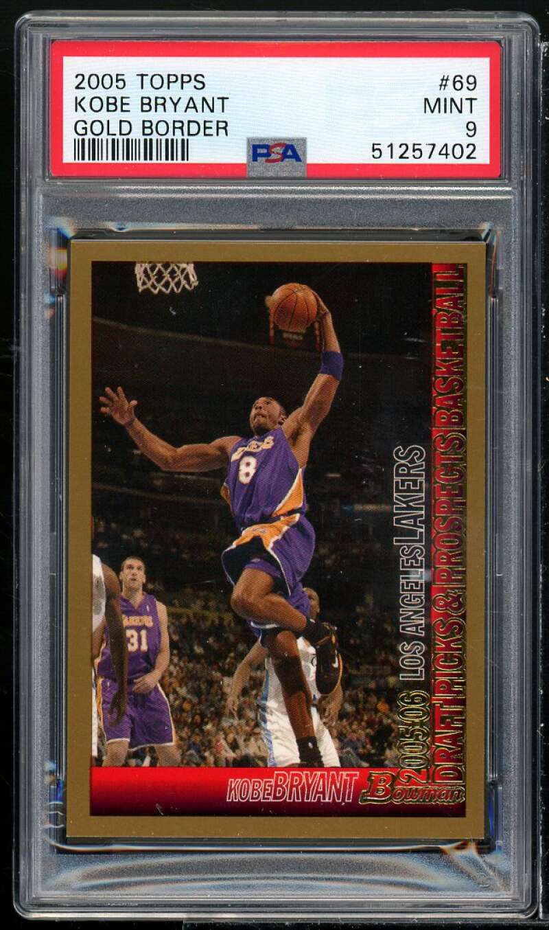 Kobe Bryant Card 2005-06 Bowman Gold #69 PSA 9 Image 1