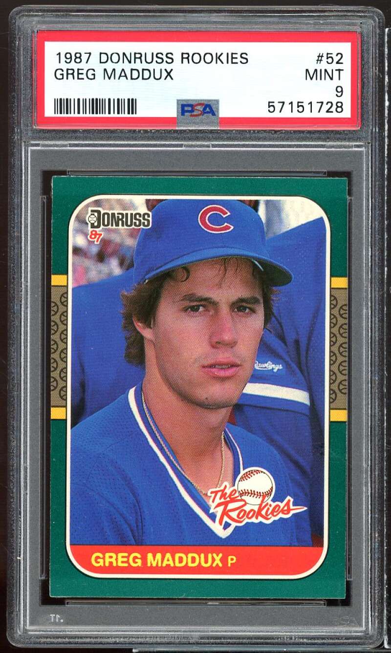 Greg Maddux Rookie Card 1987 Donruss The Rookies #52 PSA 9 Image 1