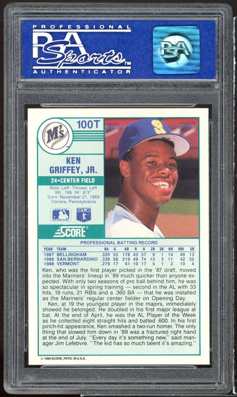 Ken Griffey Jr. Rookie Card 1989 Score Traded #100T PSA 9 Image 2