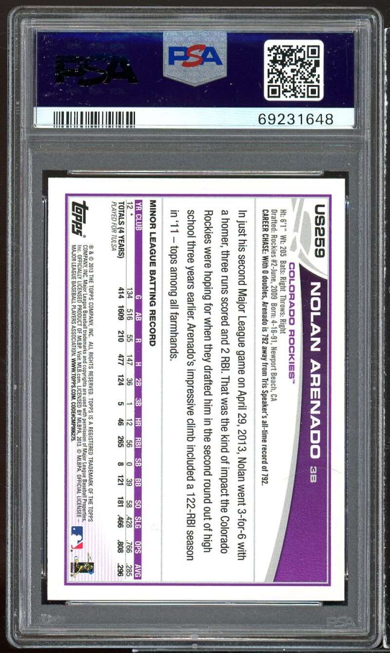 Nolan Arenado Rookie Card 2013 Topps Update #US259 PSA 9 Image 2