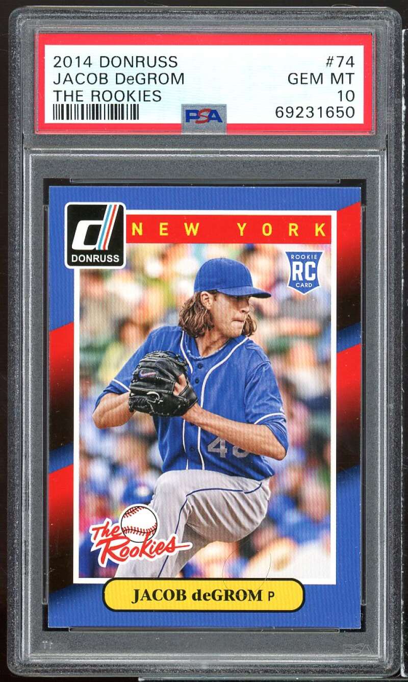 Jacob deGrom Rookie Card 2014 Donruss The Rookies #74 PSA 10 Image 1