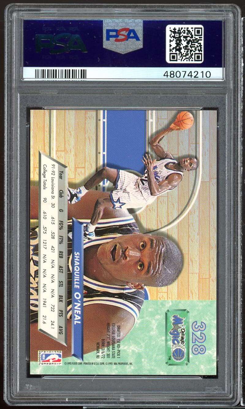 Shaquille O'Neal Rookie Card 1992-93 Ultra #328 PSA 8.5 Image 2