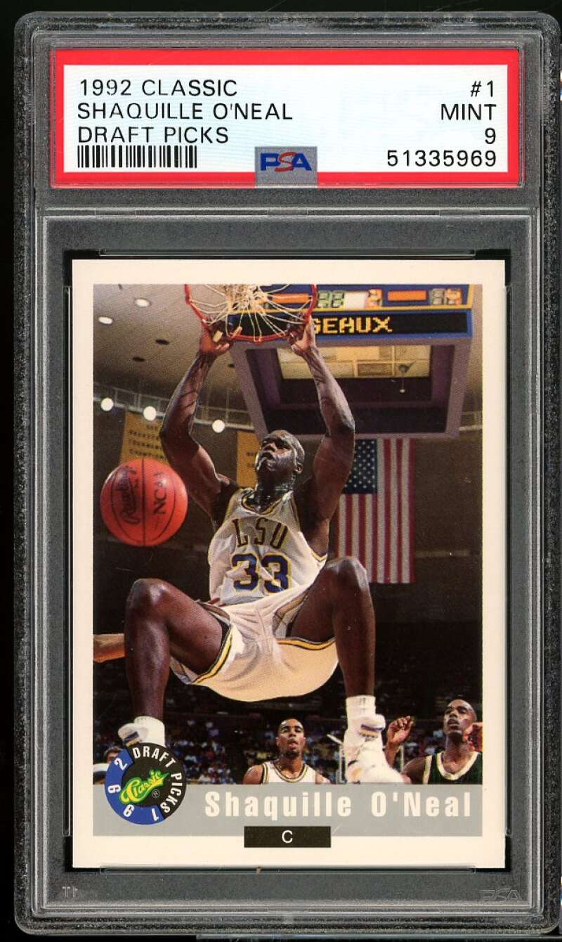 Shaquille O'Neal Rookie Card 1992-93 Classic Draft Picks #1 PSA 9 Image 1