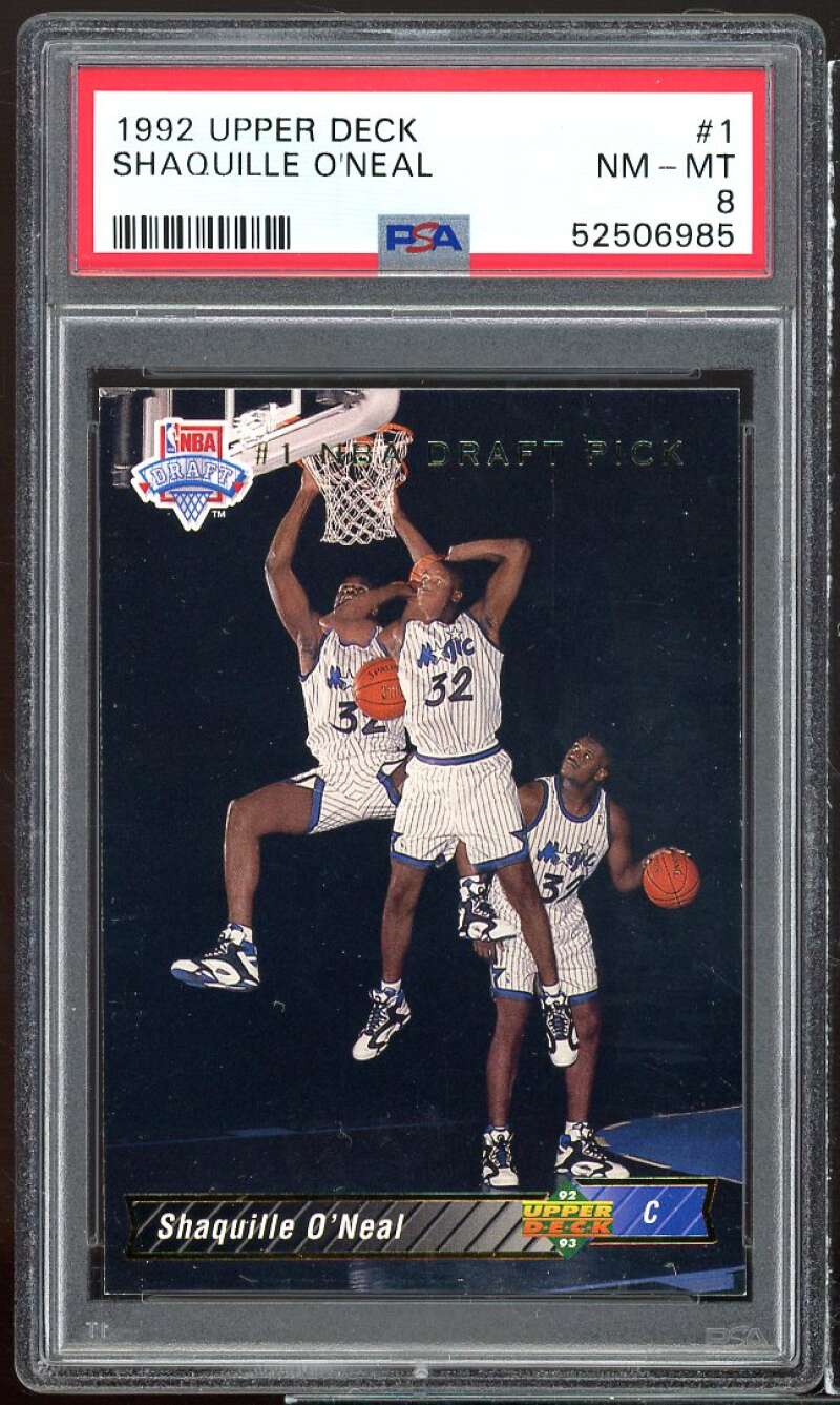 Shaquille O'Neal Rookie Card 1992-93 Upper Deck #1 PSA 8 Image 1