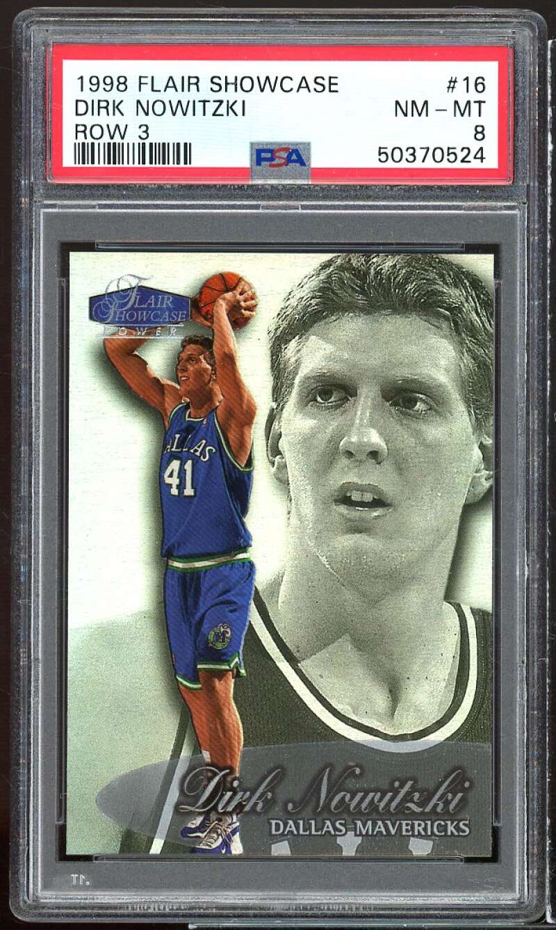 Dirk Nowitzki Rookie Card 1998-99 Flair Row 3 PSA 8 Image 1