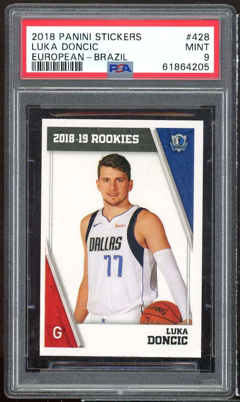 Luka Doncic Rookie Card 2018 Panini Stickers European - Brazil PSA 9 Image 1