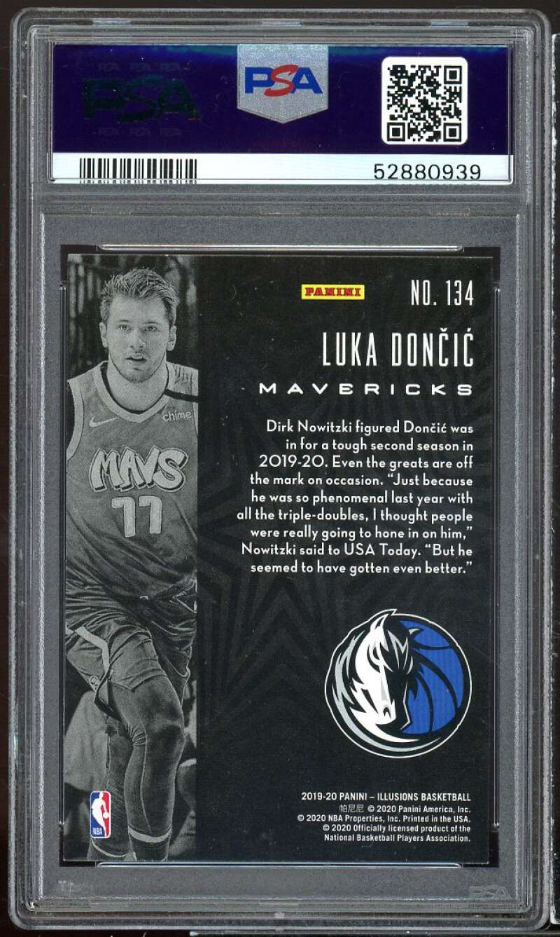 Luka Doncic Card 2019-20 Panini Illusions #134 PSA 9 Image 2