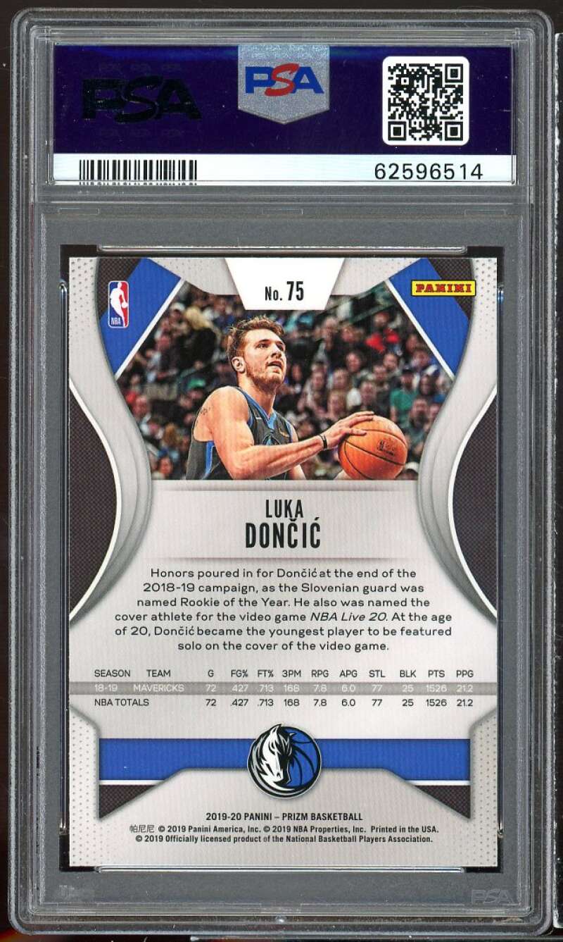 Luka Doncic Rookie Card 2019-20 Panini Prizm #75 PSA 9 Image 2